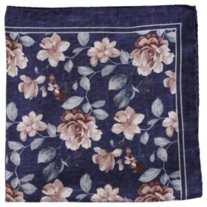 Amanda Christensen Floral Mélange Navy Pocket Square
