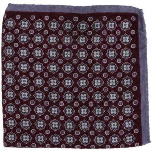 Amanda Christensen Geometric Design Burgundy Pocket Square