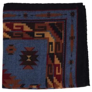 Amanda Christensen Inca Patterned Blue Pocket Square