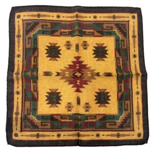 Amanda Christensen Inca Patterned Yellow Pocket Square