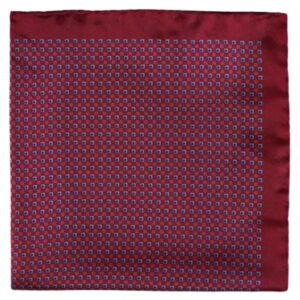 Amanda Christensen Micro Squares Patterned Burgundy Pocket Square
