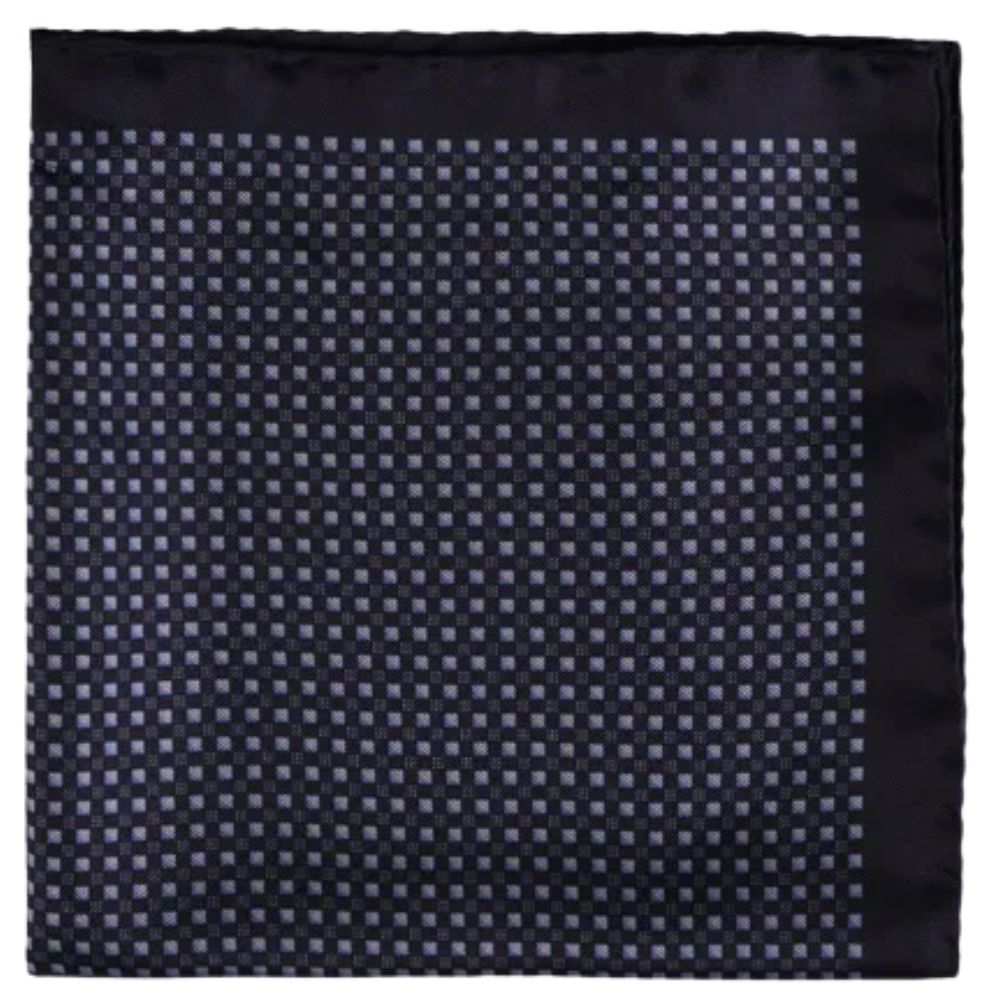 Amanda Christensen Micro Squares Patterned Navy Pocket Square 1