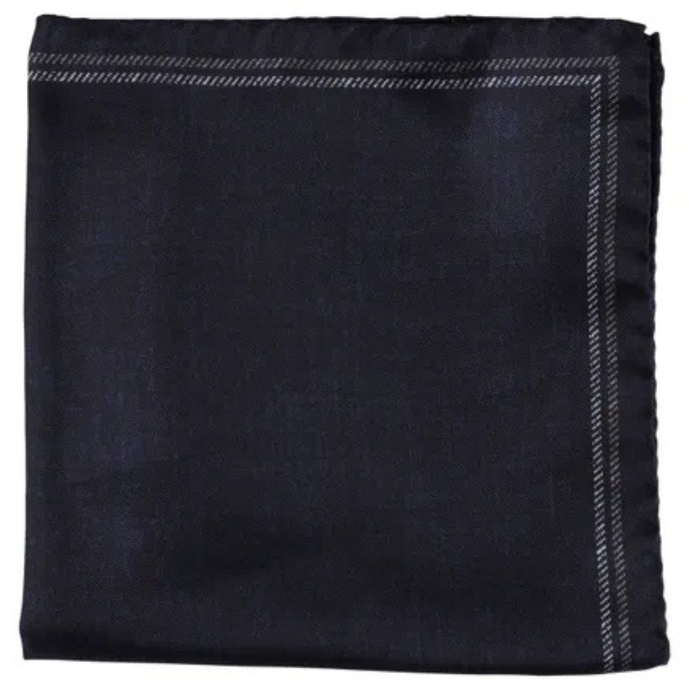 Amanda Christensen Plain Mélange Navy Pocket Square