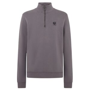 BELSTAFF Cotton Fleece Tornado Grey Quarter Zip Sweatshirt
