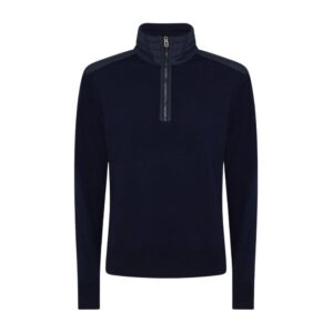 Belstaff Kilmington Dark Ink Merino Wool Half Zip Jumper