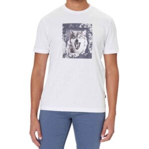 BOSS Cotton White Jersey T-Shirt With Animal Artwork