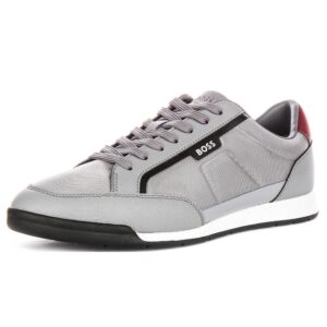Men's Trainers Colour Guide: Pick the Perfect Pair for Every Outfit 243 BOSS Mixed Material Grey Trainers with Contrast Back Tab