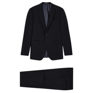 Emporio Armani Single Breasted Navy Suit In Natural Stretch Tropical Light Wool