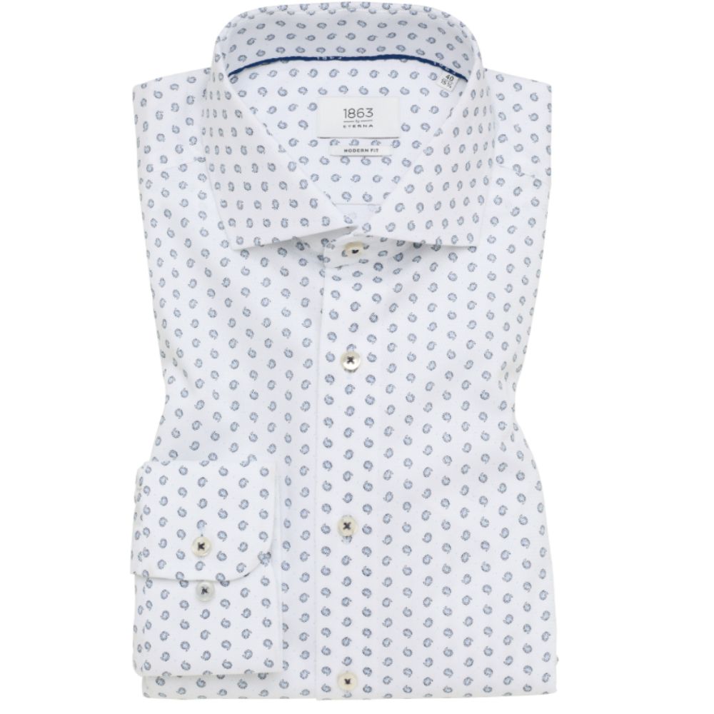 Eterna 1863 Modern Fit Paisley White Shirt 1