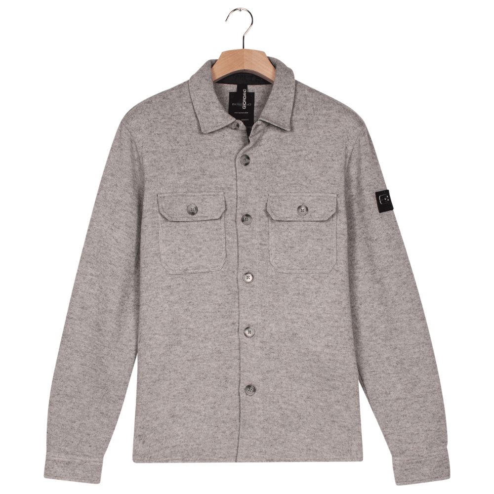 Giordano Buttoned Knitted Grey Overshirt 1 1