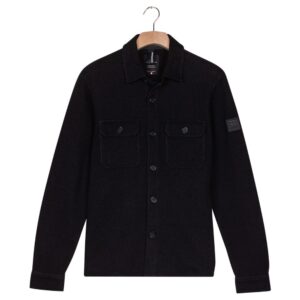Giordano Buttoned Knitted Navy Overshirt