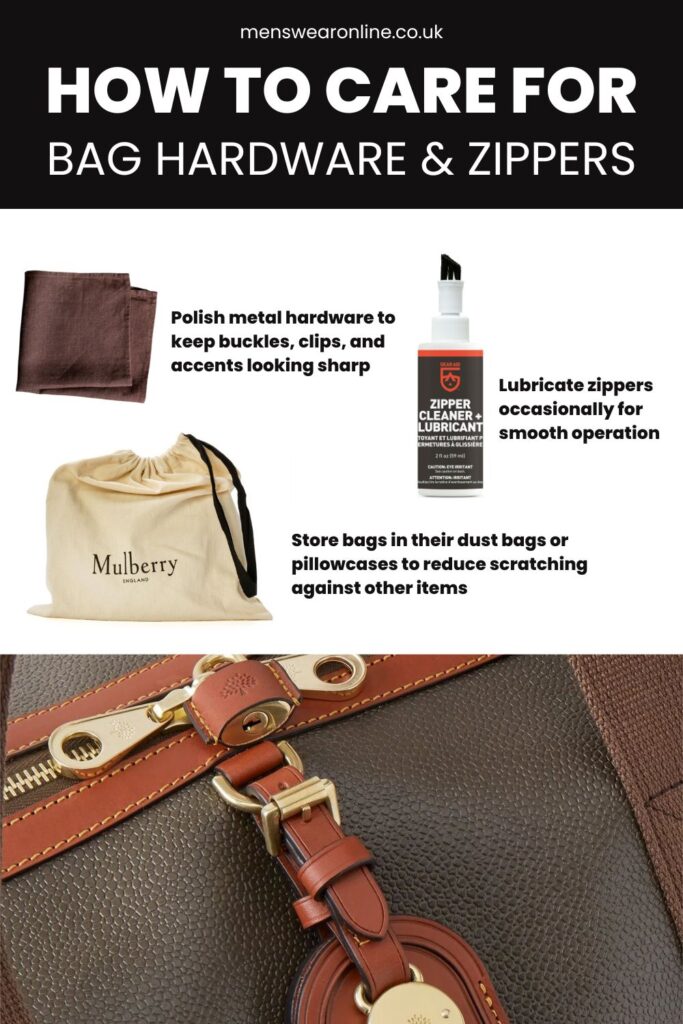HOW TO CARE FOR BAG HARDWARE ZIPPERS