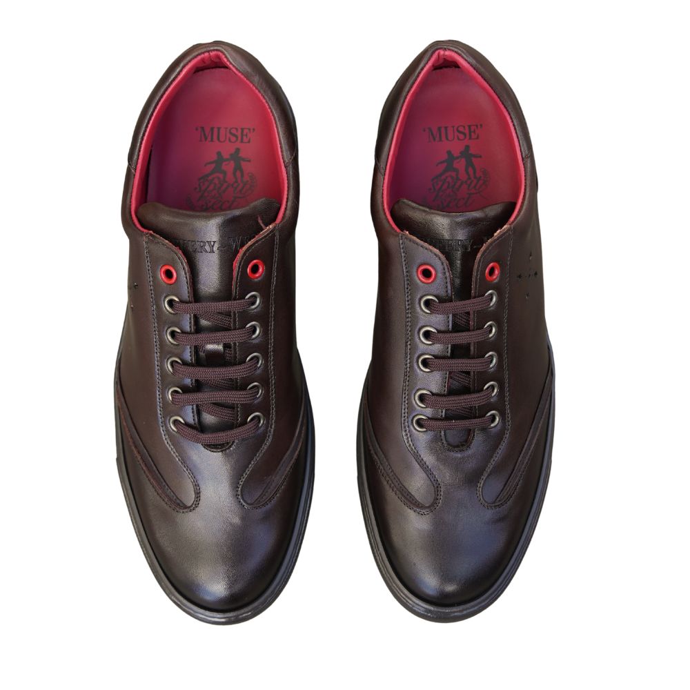 Jeffery West Dark Brown Trainers - Brown Leather Trainers