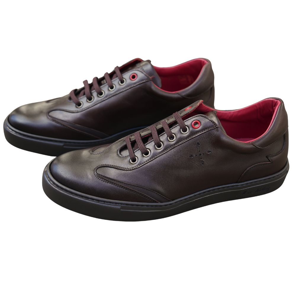 Jeffery West Dark Brown Trainers - Brown Leather Trainers