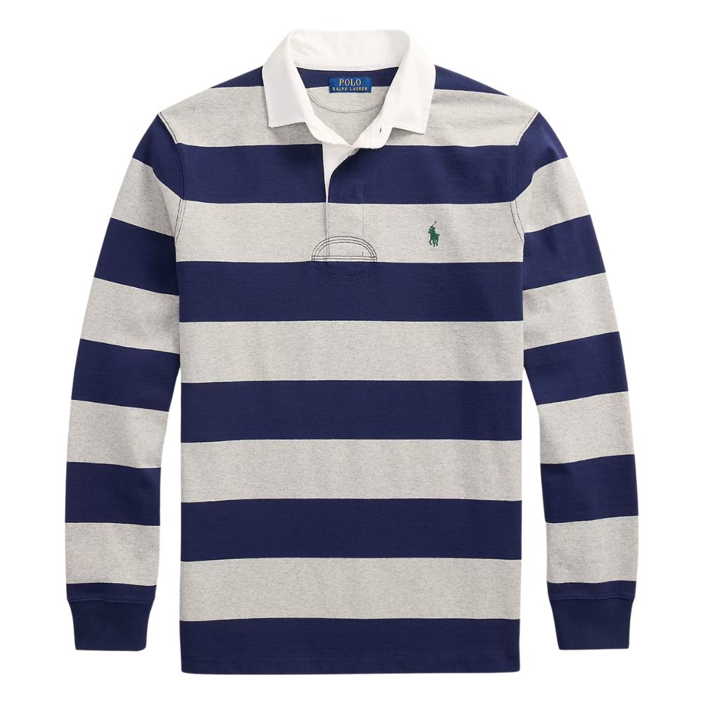 POLO RALPH LAUREN Classic Navy & Grey Rugby Shirt 1 Rugby Shirt
