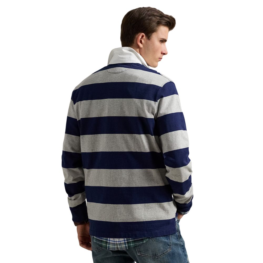POLO RALPH LAUREN Classic Navy & Grey Rugby Shirt 3 Rugby Shirt