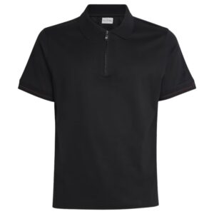 Pal Zileri Cotton Black Quarter Zip Polo Shirt