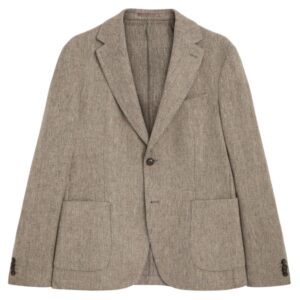 Pal Zileri Light Brown Unlined Herringbone Jacket