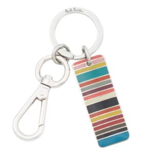 Paul Smith Signature Stripe Tag Metal Keyring