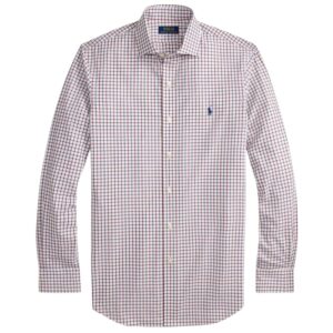 Polo Ralph Lauren Poplin Red and Blue Tattersall Check White Shirt