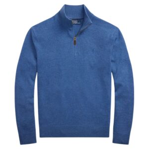 Blue Quarter-Zip Knit Jumper
