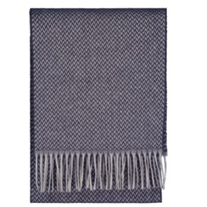 Roy Robson Navy Herringbone Scarf