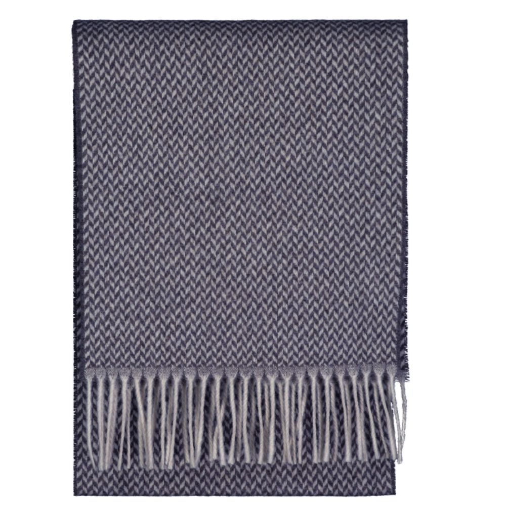 Roy Robson Navy Herringbone Scarf 1
