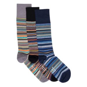 PAUL SMITH 3 PACK MULTI STRIPE COTTON SOCKS