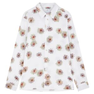 PAUL SMITH White Luminescent Floral Print Shirt