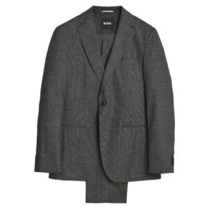 BOSS Black And Grey Micro Stretch Virgin Wool Suit