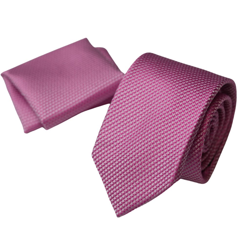Pink Tie and Pocket Square Set