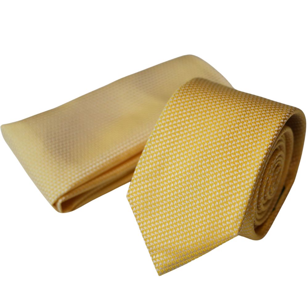 Yellow Tie and Pocket Square Set