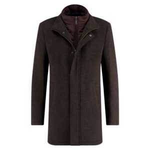 A Fish Named Fred Brown Funnel Neck Coat