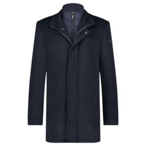 A Fish Named Fred Navy Funnel Neck Coat