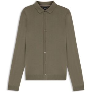BOSS Virgin Wool Khaki Sweater Helbert