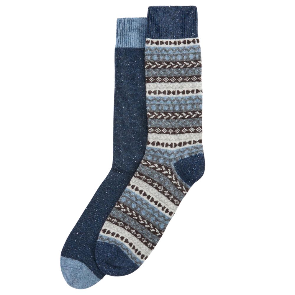 BARBOUR Fairisle Navy Socks Pack Of 2