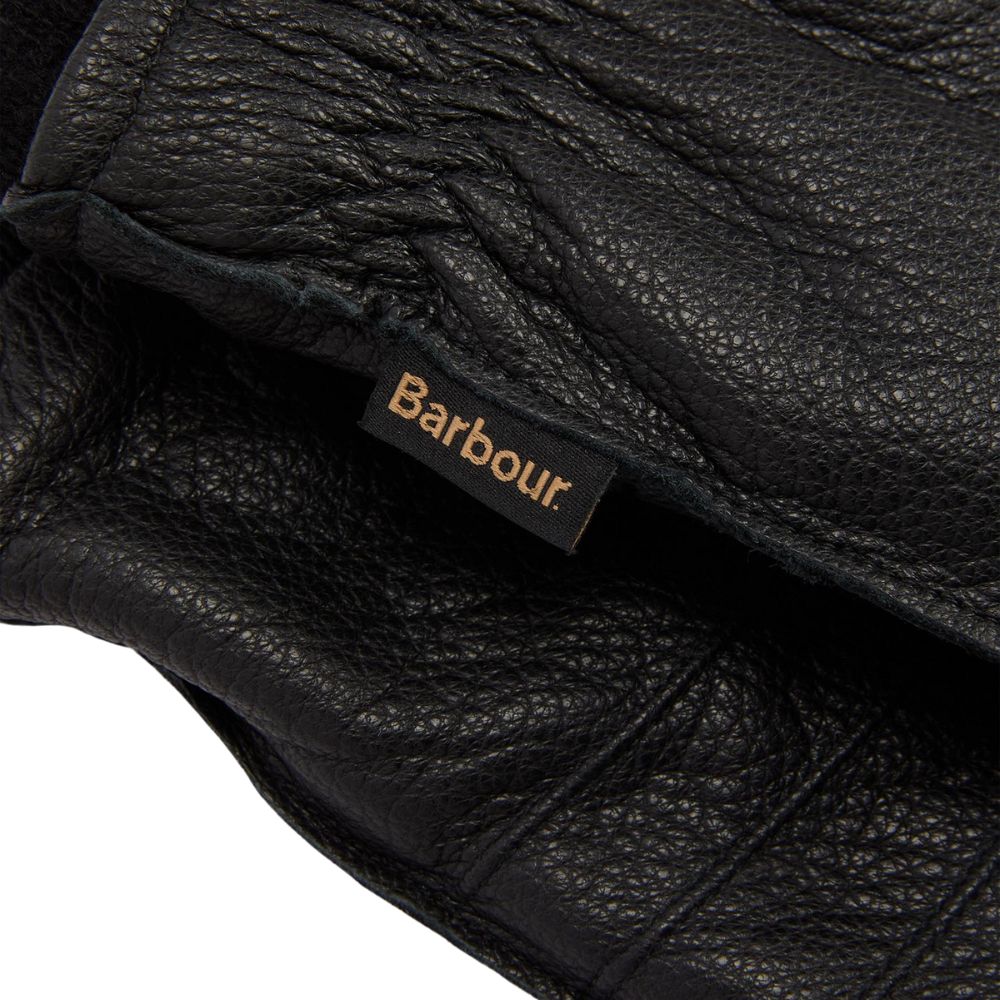 Barbour Leather Highfield Black Gloves