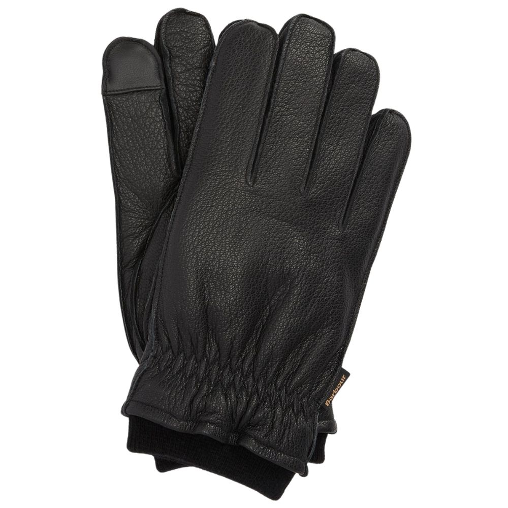 Barbour Leather Highfield Black Gloves