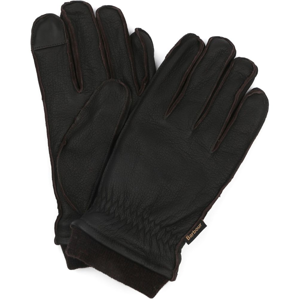 Barbour Leather Highfield Brown Gloves