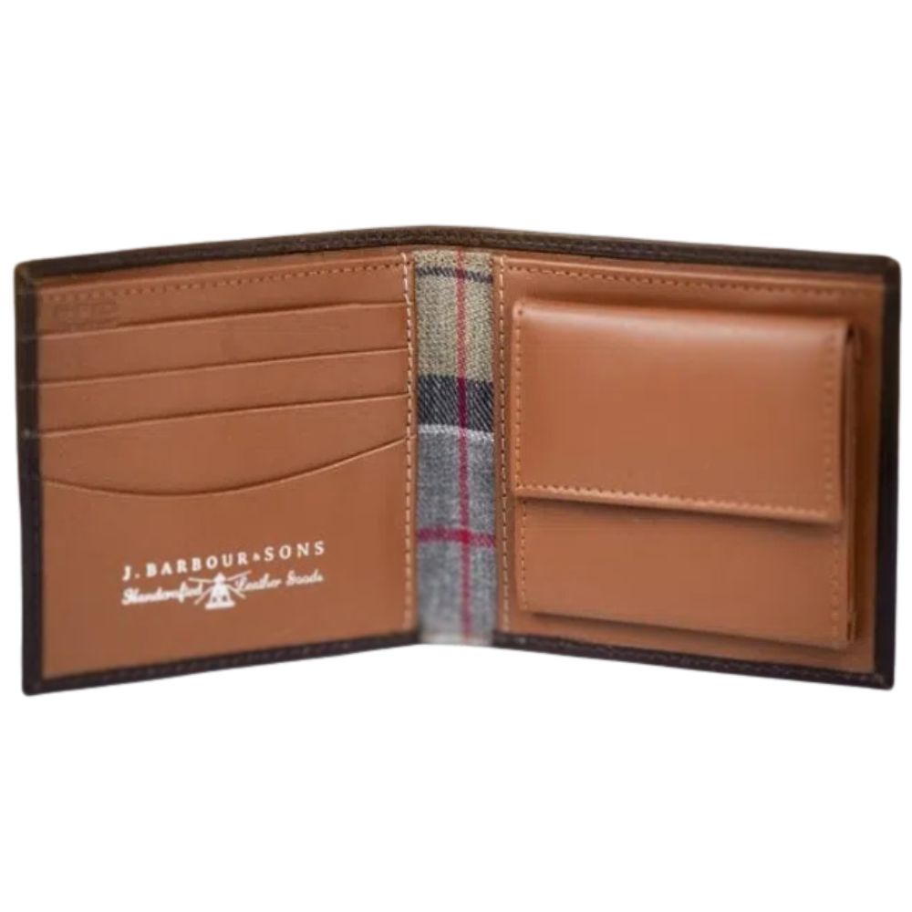 Barbour Elvington Leather Billfold Dark Brown Wallet