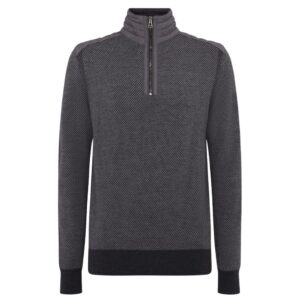 Belstaff Kilmington Charcoal and Mid Grey Quarter Zip