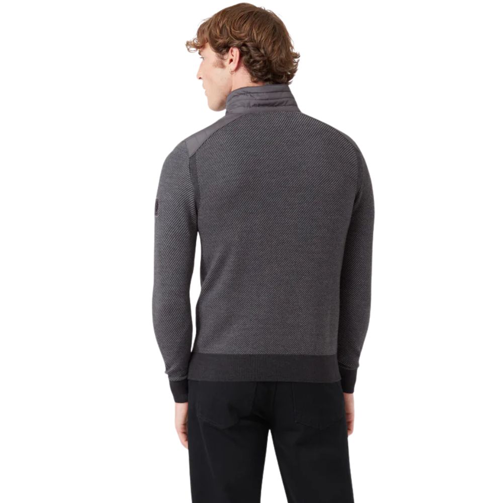 Belstaff Kilmington Charcoal and Mid Grey Quarter Zip