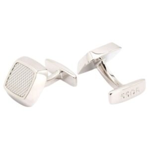 BOSS Textured Square Silver cufflinks