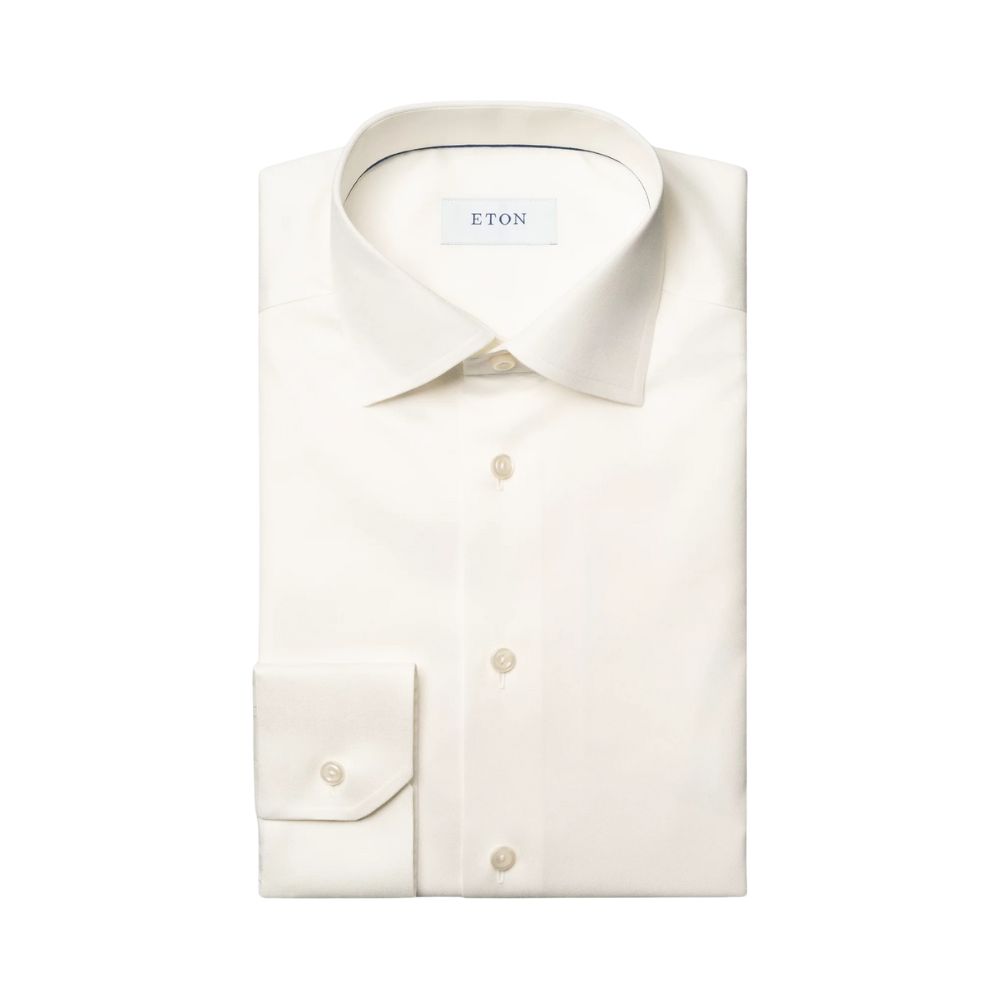 Eton Signature Twill Contemporary Fit Cream Shirt