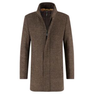 A Fish Named Fred Chocolate Brown Funnel Neck Coat