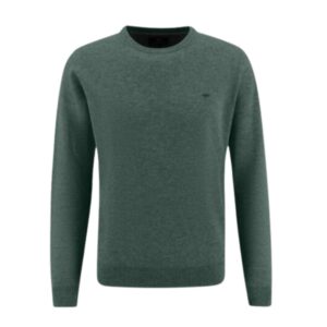 Fynch-Hatton Crew Neck Lambswool Green Jumper