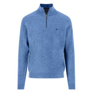 FYNCH-HATTON Light Blue Lambswool Half Zip