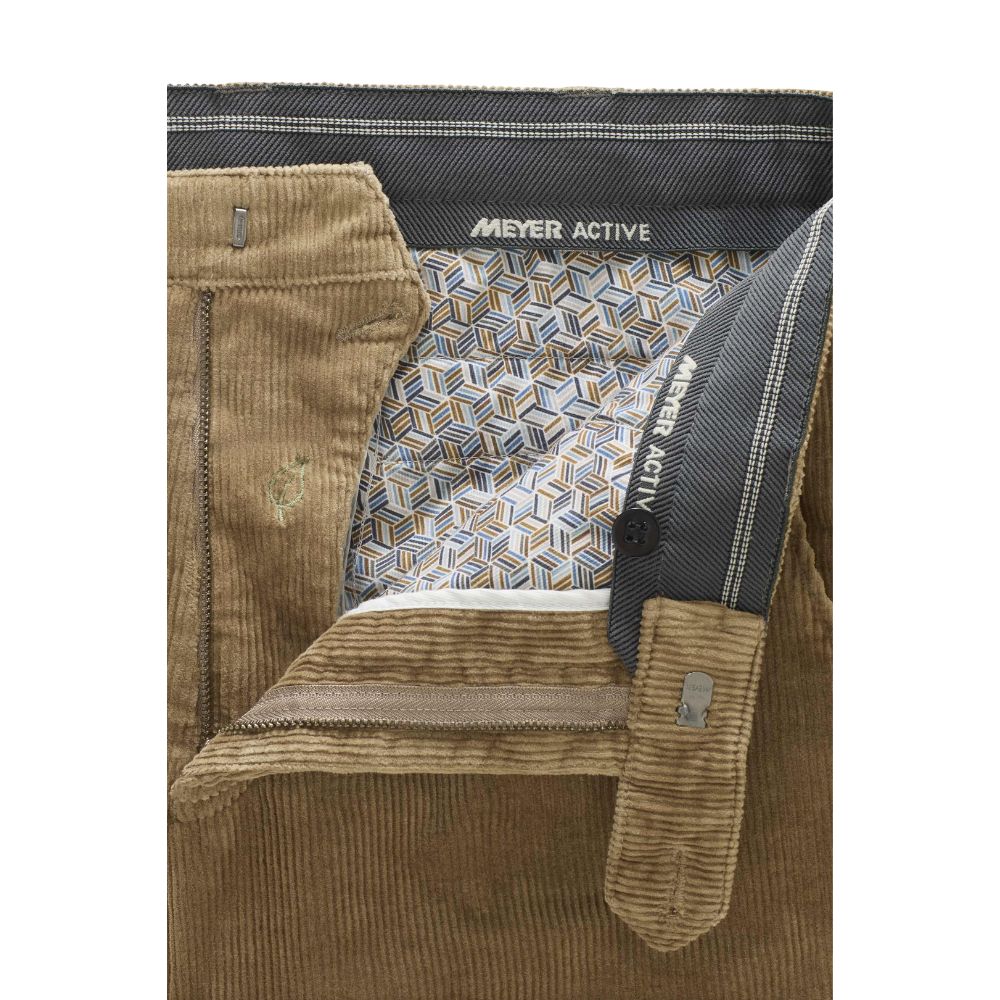 Meyer Roma Cotton Corduroy Tan Chinos