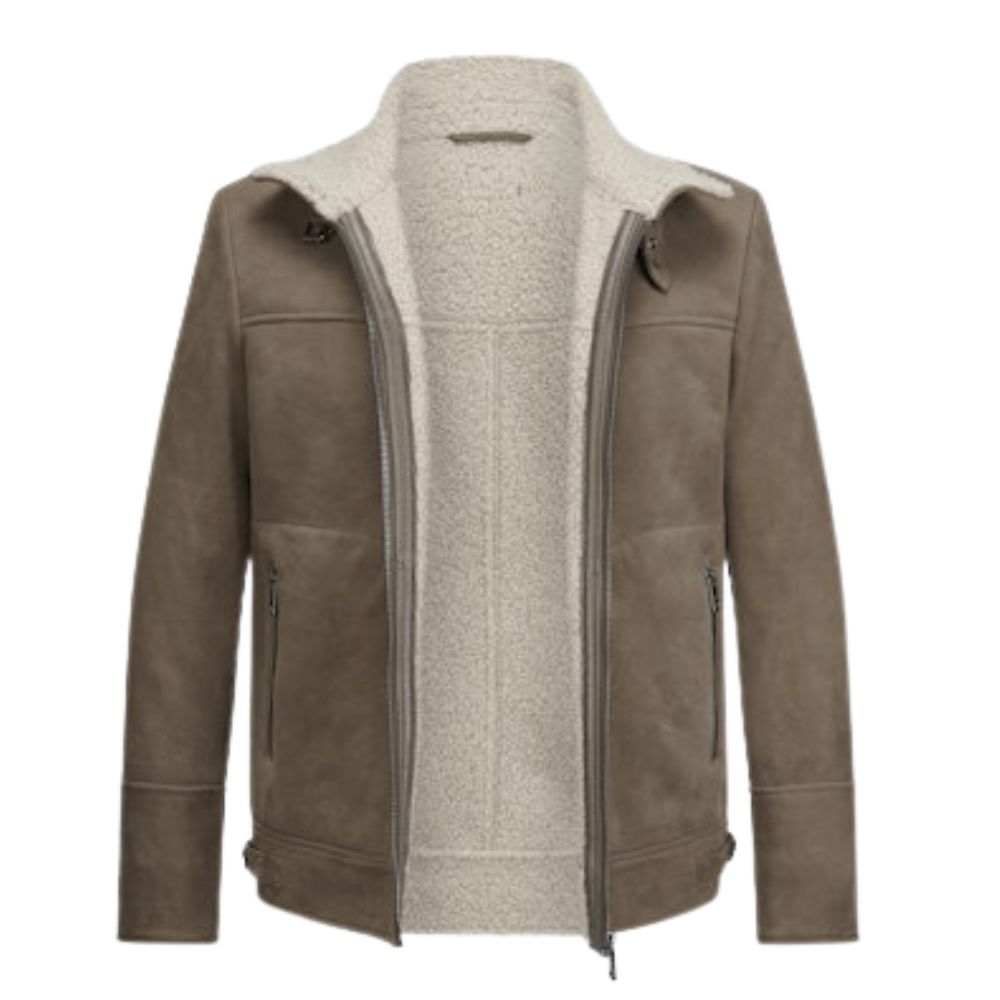 Milestone Light Brown Goat Velour Suede Jacket