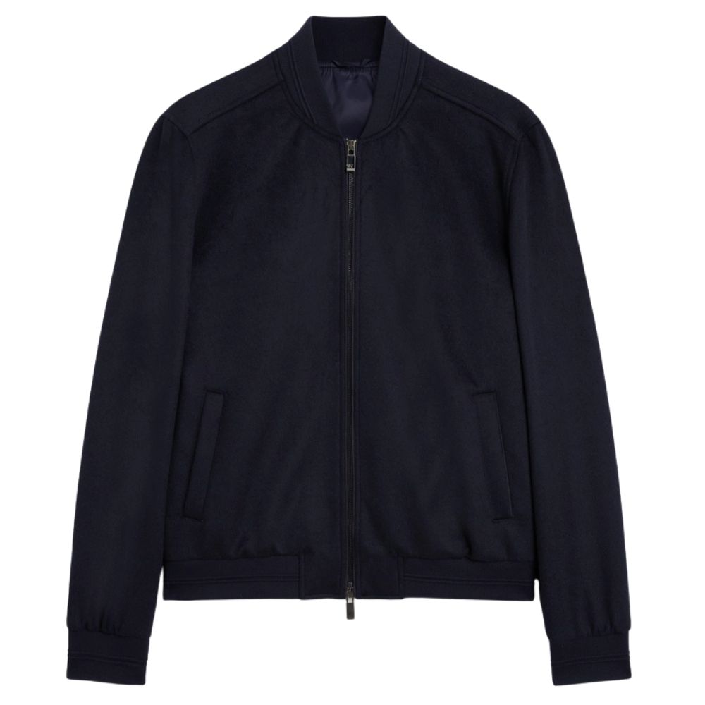 Pal Zileri Navy Full Zip Bomber Jacket